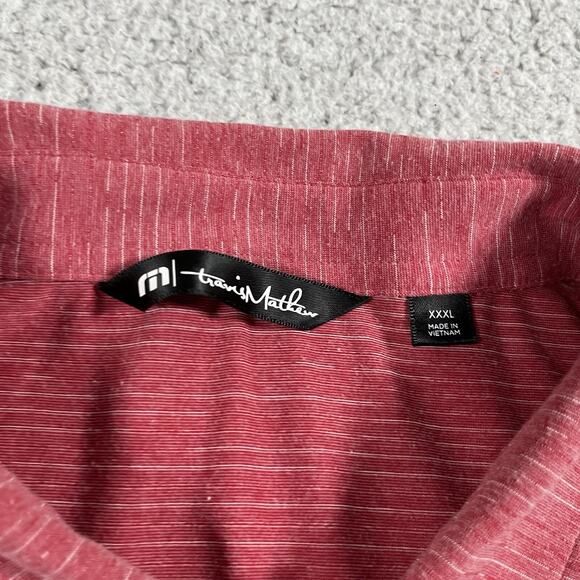 Travis Mathew Polo Shirt Mens 3XL Red Performance Golf Logo Stretch Short Sleeve - Picture 3 of 11